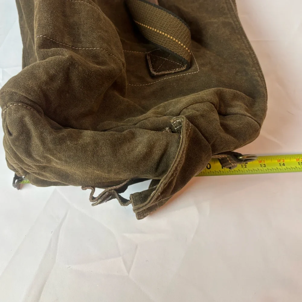 Bed Stu Vick Canvas Duffel Weekender Bag Brown Rustic W/Strap Monogram EMB